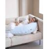 image:imageMomcozy JShaped Pregnancy Pillow for Sleeping with Cooling Cover Side Sleeper Support for Belly Hip amp Leg Deep GreyBlue