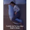 image:imageMomcozy JShaped Pregnancy Pillow for Sleeping with Cooling Cover Side Sleeper Support for Belly Hip amp Leg Deep GreyBlue