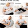 image:imageMomcozy JShaped Pregnancy Pillow for Sleeping with Cooling Cover Side Sleeper Support for Belly Hip amp Leg Deep GreyGrey