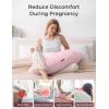 image:imageMomcozy JShaped Pregnancy Pillow for Sleeping with Cooling Cover Side Sleeper Support for Belly Hip amp Leg Deep GreyPink