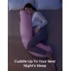 image:imageMomcozy JShaped Pregnancy Pillow for Sleeping with Cooling Cover Side Sleeper Support for Belly Hip amp Leg Deep GreyPink