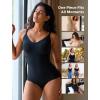 image:imageMomcozy Shapewear Bodysuit for Womens Tummy Control Body Shaper Builtin Padded Seamless amp Slimming Bodysuit under DressBlack