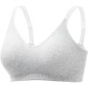 image:imageMomcozy Seamless US Cotton Wireless Bras for Women Comfortable Full Coverage Bra with Fixed Pads for Everyday Wear Light Gray