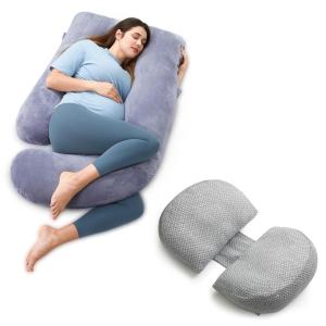 image:imageMomcozy 57 Inch U Shaped Pregnancy Pillow and Portable W Shaped Maternity Pillow for Travel