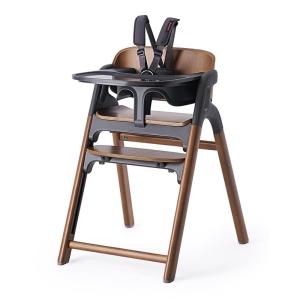 image:imageMomcozy High Chair 5in1 Convertible Wooden High Chair with FoodGrade Tray Baby Set with Removable Harness and Toddler Tower Highchair for 6 Months to 308 lb Adjustable amp Ergonomic WalnutWalnut
