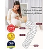 image:imageMomcozy Pregnancy Pillows for Side Sleeping J Shaped Maternity Body Pillow for Pregnancy Soft Pregnancy Pillow with Cotton Cover for Head Neck Belly Support GrayPink
