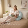 image:imageMomcozy Pregnancy Pillows for Side Sleeping J Shaped Maternity Body Pillow for Pregnancy Soft Pregnancy Pillow with Cotton Cover for Head Neck Belly Support GrayUpgradeblue