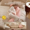 image:imageMomcozy Pregnancy Pillows for Side Sleeping J Shaped Maternity Body Pillow for Pregnancy Soft Pregnancy Pillow with Cotton Cover for Head Neck Belly Support GrayUpgradepink