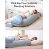 image:imageMomcozy Pregnancy Pillows for Side Sleeping J Shaped Maternity Body Pillow for Pregnancy Soft Pregnancy Pillow with Cotton Cover for Head Neck Belly Support GrayCooling Fabric  Deep Grey