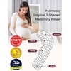 image:imageMomcozy Pregnancy Pillows for Side Sleeping J Shaped Maternity Body Pillow for Pregnancy Soft Pregnancy Pillow with Cotton Cover for Head Neck Belly Support GrayCooling Fabric  Deep Grey