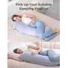 image:imageMomcozy Pregnancy Pillows for Side Sleeping J Shaped Maternity Body Pillow for Pregnancy Soft Pregnancy Pillow with Cotton Cover for Head Neck Belly Support GrayGrey