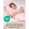 image:imageMomcozy Pregnancy Pillows for Side Sleeping J Shaped Maternity Body Pillow for Pregnancy Soft Pregnancy Pillow with Cotton Cover for Head Neck Belly Support GrayPink
