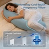 image:imageMomcozy Pregnancy Pillows for Side Sleeping J Shaped Maternity Body Pillow for Pregnancy Soft Pregnancy Pillow with Cotton Cover for Head Neck Belly Support GrayUpgradecool Blue