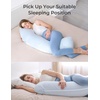 image:imageMomcozy Pregnancy Pillows for Side Sleeping J Shaped Maternity Body Pillow for Pregnancy Soft Pregnancy Pillow with Cotton Cover for Head Neck Belly Support GrayBlue