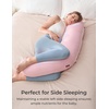 image:imageMomcozy Pregnancy Pillows for Side Sleeping J Shaped Maternity Body Pillow for Pregnancy Soft Pregnancy Pillow with Cotton Cover for Head Neck Belly Support GrayPink