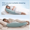 image:imageMomcozy Pregnancy Pillows for Side Sleeping J Shaped Maternity Body Pillow for Pregnancy Soft Pregnancy Pillow with Cotton Cover for Head Neck Belly Support GrayUpgradecool Blue