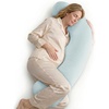 image:imageMomcozy Pregnancy Pillows for Side Sleeping J Shaped Maternity Body Pillow for Pregnancy Soft Pregnancy Pillow with Cotton Cover for Head Neck Belly Support GrayUpgradeblue