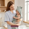 image:imageMomcozy Baby Towels 6Layer 100 Cotton Muslin Hooded Baby Towel Set for Newborn Infant amp Toddler Soft Absorbent Baby Bath Essentials Large 32 x 32 InchBlue  Green