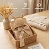 image:imageMomcozy Baby Towels 6Layer 100 Cotton Muslin Hooded Baby Towel Set for Newborn Infant amp Toddler Soft Absorbent Baby Bath Essentials Large 32 x 32 InchBrown  Khaki