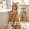 image:imageMomcozy Baby Towels 6Layer 100 Cotton Muslin Hooded Baby Towel Set for Newborn Infant amp Toddler Soft Absorbent Baby Bath Essentials Large 32 x 32 InchBrown  Khaki