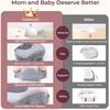 image:imageMomcozy Innovative Safety Guard Nursing Pillow  Firm amp Springy Memory Foam  Stable Ergonomic Support amp Comfort  Wider Breastfeeding Cushion Adjustable Removable Cover GreenCozyprogrey With Lumbar Support