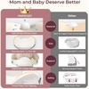 image:imageMomcozy Innovative Safety Guard Nursing Pillow  Firm amp Springy Memory Foam  Stable Ergonomic Support amp Comfort  Wider Breastfeeding Cushion Adjustable Removable Cover GreenCozyprowhite With Lumbar Support