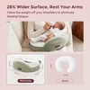 image:imageMomcozy Innovative Safety Guard Nursing Pillow  Firm amp Springy Memory Foam  Stable Ergonomic Support amp Comfort  Wider Breastfeeding Cushion Adjustable Removable Cover GreenLight Green