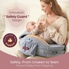 image:imageMomcozy Innovative Safety Guard Nursing Pillow  Firm amp Springy Memory Foam  Stable Ergonomic Support amp Comfort  Wider Breastfeeding Cushion Adjustable Removable Cover GreenCozyprogrey With Lumbar Support