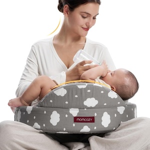 image:imageMomcozy Innovative Safety Guard Nursing Pillow  Firm amp Springy Memory Foam  Stable Ergonomic Support amp Comfort  Wider Breastfeeding Cushion Adjustable Removable Cover GreenCozylite Cloudhug