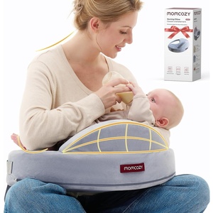 image:imageMomcozy Innovative Safety Guard Nursing Pillow  Firm amp Springy Memory Foam  Stable Ergonomic Support amp Comfort  Wider Breastfeeding Cushion Adjustable Removable Cover GreenCozylite Grey