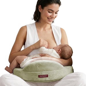image:imageMomcozy Innovative Safety Guard Nursing Pillow  Firm amp Springy Memory Foam  Stable Ergonomic Support amp Comfort  Wider Breastfeeding Cushion Adjustable Removable Cover GreenLight Green