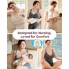 image:imageMomcozy Busty Nursing Bras USCotton Wirefree Fixed Padded Maternity Bra Full Coverage Adjustable FitGrey