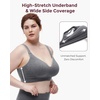 image:imageMomcozy Busty Nursing Bras USCotton Wirefree Fixed Padded Maternity Bra Full Coverage Adjustable FitGrey