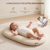 image:imageMomcozy Baby Lounger Infant Support Cushion with Soft Breathable Natural Cotton Cover Great for Newborns Portable amp Machine Washable Mint GreenTaupe