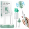 image:imageMomcozy Electric Baby Bottle Brush Set with Drying Rack 7in1 Powered Bottle Cleaner amp Formula Mixer Portable Newborn Essentials for Pump Parts amp TravelGreen
